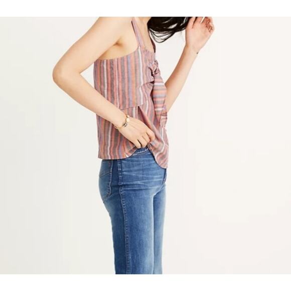 Madewell Tie Front Striped Cami Size 0 - Picture 2 of 8